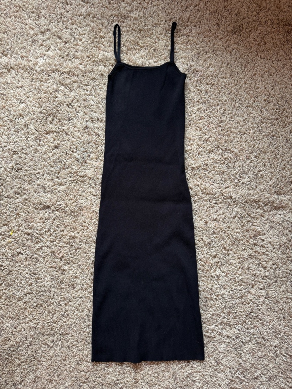 Olivaceous Black Maxi Slip Dress with Thin Straps